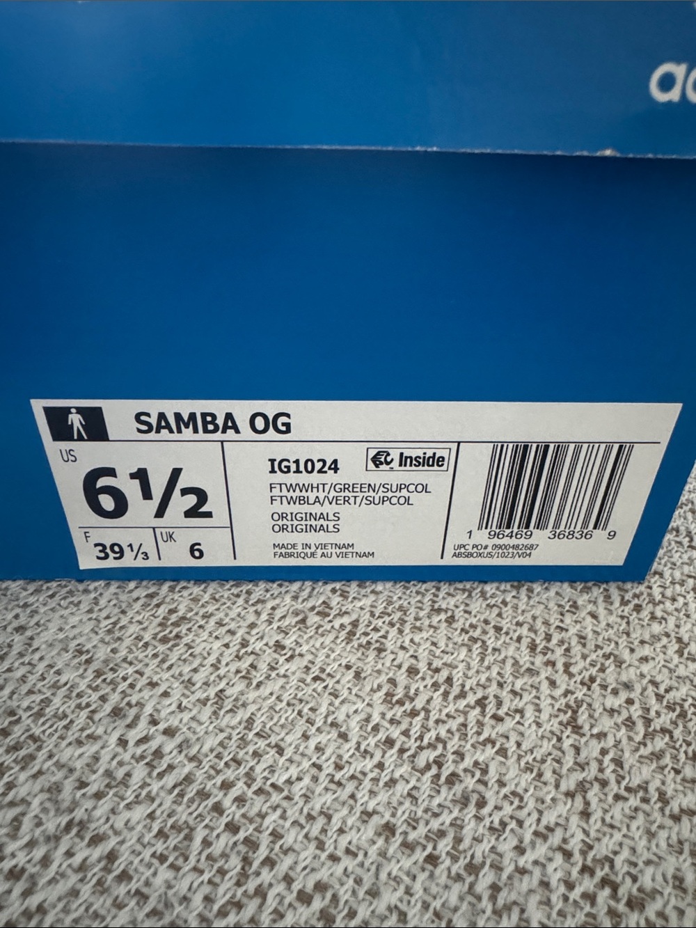 adidas Samba OG White/Green Women’s Sneakers